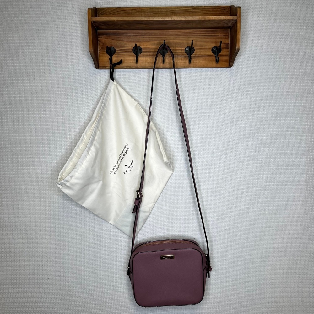 Kate Spade Newbury Lane Cammi Crossbody Bag‎ Leather Mauve Purple Camera Purse